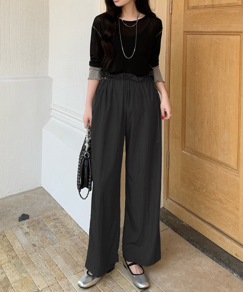 by LEGNA(バイレグナ)の「涼感ウエストドロストパンツ(その他パンツ・レディース・ブラック/キャメル/クリーム/チャコール・M-Regular/L-Regular/M-Short/L-Short)」の6枚目の写真