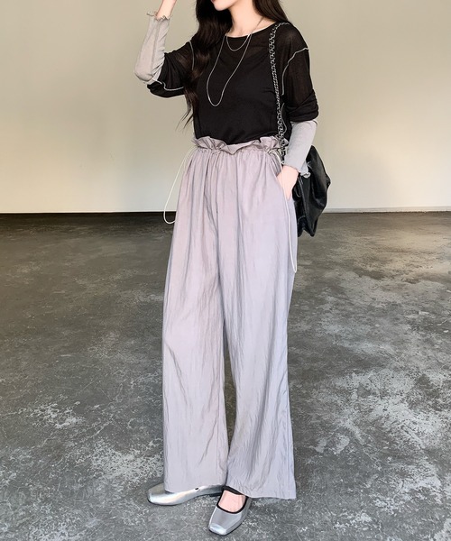 by LEGNA(バイレグナ)の「涼感ウエストドロストパンツ(その他パンツ・レディース・ブラック/キャメル/クリーム/チャコール・M-Regular/L-Regular/M-Short/L-Short)」の17枚目の写真