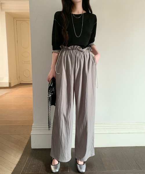 by LEGNA(バイレグナ)の「涼感ウエストドロストパンツ(その他パンツ・レディース・ブラック/キャメル/クリーム/チャコール・M-Regular/L-Regular/M-Short/L-Short)」の19枚目の写真