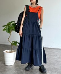 U.S. POLO ASSN. | 【U.S. POLO ASSN】ナイロンティアードキャミワンピース(ワンピース)