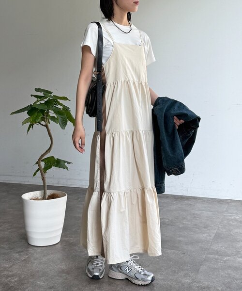 U.S. POLO ASSN.（ユーエスポロアッスン）の「【U.S. POLO ASSN】ナイロンティアードキャミワンピース（ワンピース・レディース・アイボリー/ブラック/ネイビー・FREE）」の7枚目の写真