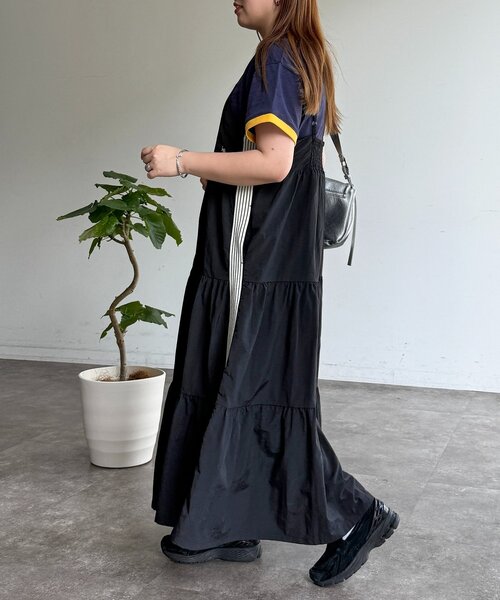 U.S. POLO ASSN.（ユーエスポロアッスン）の「【U.S. POLO ASSN】ナイロンティアードキャミワンピース（ワンピース・レディース・アイボリー/ブラック/ネイビー・FREE）」の10枚目の写真