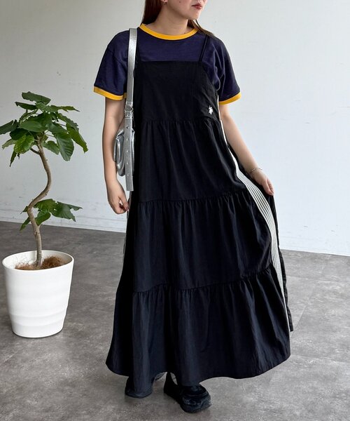 U.S. POLO ASSN.（ユーエスポロアッスン）の「【U.S. POLO ASSN】ナイロンティアードキャミワンピース（ワンピース・レディース・アイボリー/ブラック/ネイビー・FREE）」の13枚目の写真