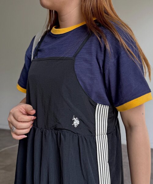 U.S. POLO ASSN.（ユーエスポロアッスン）の「【U.S. POLO ASSN】ナイロンティアードキャミワンピース（ワンピース・レディース・アイボリー/ブラック/ネイビー・FREE）」の14枚目の写真