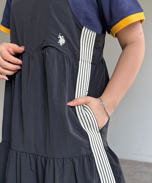 U.S. POLO ASSN.（ユーエスポロアッスン）の「【U.S. POLO ASSN】ナイロンティアードキャミワンピース（ワンピース・レディース・アイボリー/ブラック/ネイビー・FREE）」の15枚目の写真