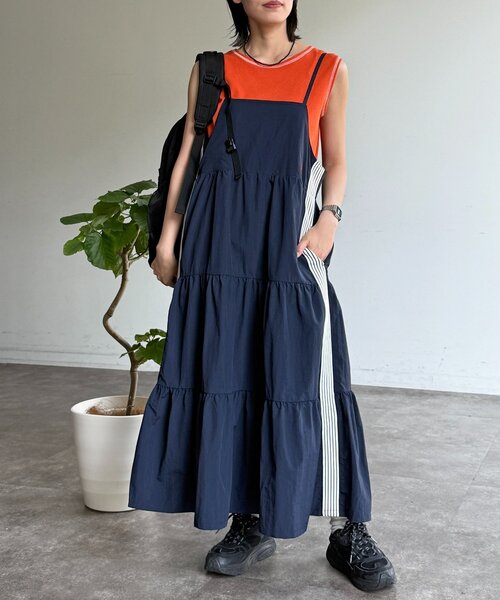 U.S. POLO ASSN.（ユーエスポロアッスン）の「【U.S. POLO ASSN】ナイロンティアードキャミワンピース（ワンピース・レディース・アイボリー/ブラック/ネイビー・FREE）」の18枚目の写真