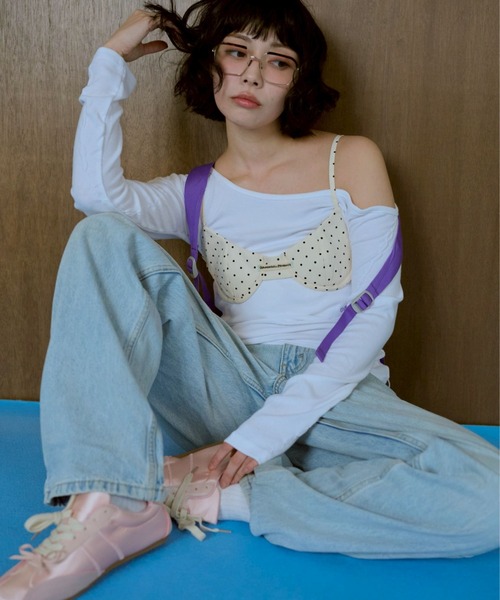 common gull products.（コモンガルプロダクツ）の「ちょうちょ日和なブラと（ベスト・レディース・ホワイト系/ブルー系/レッド系・フリー）」の13枚目の写真