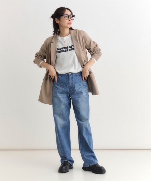 SOMETHING（サムシング）の「【SOMETHING】ＥＬＳＡ ルーズストレート デニムパンツ (体型カバー / ミッドライズ / クリーン仕上げ)（デニムパンツ・レディース・ライトインディゴブルー・XS/S/M/L）」の5枚目の写真