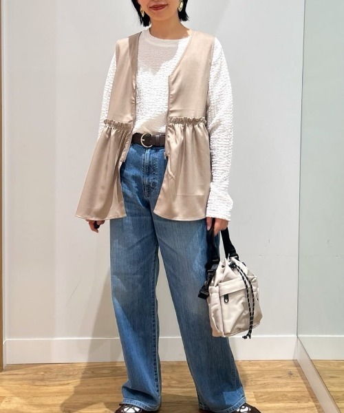 SOMETHING（サムシング）の「【SOMETHING】ＥＬＳＡ ルーズストレート デニムパンツ (体型カバー / ミッドライズ / クリーン仕上げ)（デニムパンツ・レディース・ライトインディゴブルー・XS/S/M/L）」の17枚目の写真