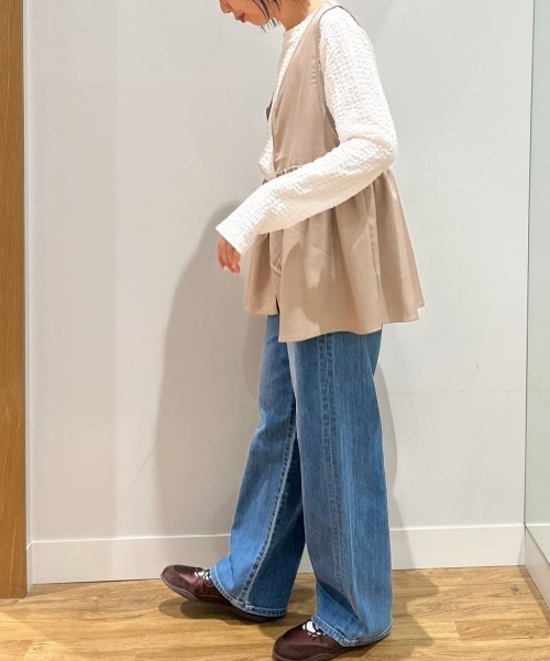 SOMETHING（サムシング）の「【SOMETHING】ＥＬＳＡ ルーズストレート デニムパンツ (体型カバー / ミッドライズ / クリーン仕上げ)（デニムパンツ・レディース・ライトインディゴブルー・XS/S/M/L）」の19枚目の写真