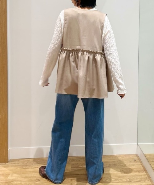 SOMETHING（サムシング）の「【SOMETHING】ＥＬＳＡ ルーズストレート デニムパンツ (体型カバー / ミッドライズ / クリーン仕上げ)（デニムパンツ・レディース・ライトインディゴブルー・XS/S/M/L）」の20枚目の写真