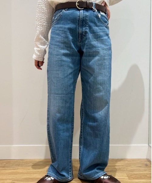 SOMETHING（サムシング）の「【SOMETHING】ＥＬＳＡ ルーズストレート デニムパンツ (体型カバー / ミッドライズ / クリーン仕上げ)（デニムパンツ・レディース・ライトインディゴブルー・XS/S/M/L）」の15枚目の写真