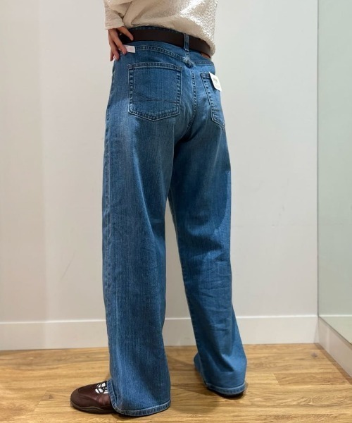 SOMETHING（サムシング）の「【SOMETHING】ＥＬＳＡ ルーズストレート デニムパンツ (体型カバー / ミッドライズ / クリーン仕上げ)（デニムパンツ・レディース・ライトインディゴブルー・XS/S/M/L）」の16枚目の写真