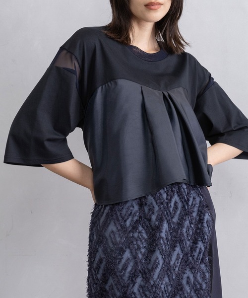 MARECHAL TERRE(マルシャルテル)の「2Wayフリルトップス(Tシャツ/カットソー・レディース・グレー/ホワイト/ネイビー/ブラック・MEDIUM)」の4枚目の写真