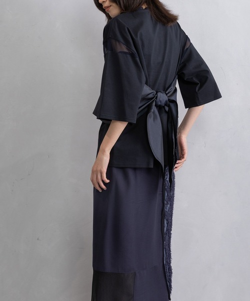 MARECHAL TERRE(マルシャルテル)の「2Wayフリルトップス(Tシャツ/カットソー・レディース・グレー/ホワイト/ネイビー/ブラック・MEDIUM)」の7枚目の写真
