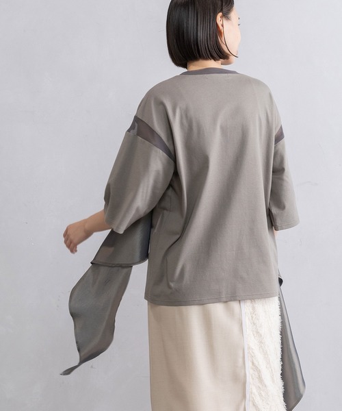 MARECHAL TERRE(マルシャルテル)の「2Wayフリルトップス(Tシャツ/カットソー・レディース・グレー/ホワイト/ネイビー/ブラック・MEDIUM)」の12枚目の写真