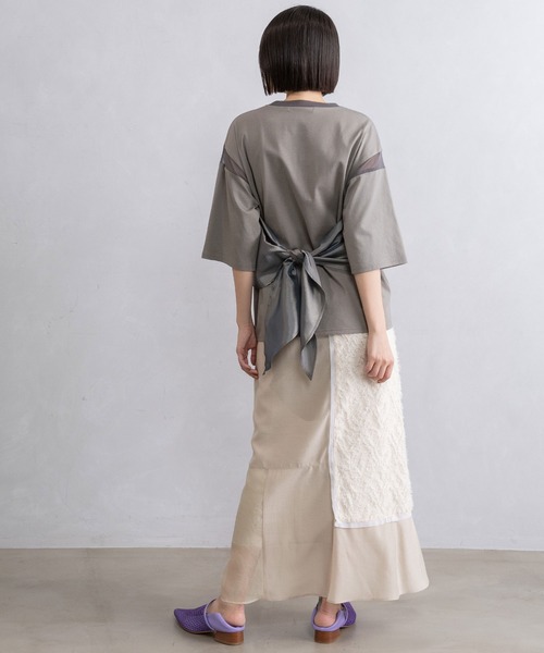MARECHAL TERRE(マルシャルテル)の「2Wayフリルトップス(Tシャツ/カットソー・レディース・グレー/ホワイト/ネイビー/ブラック・MEDIUM)」の13枚目の写真