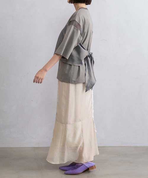 MARECHAL TERRE(マルシャルテル)の「2Wayフリルトップス(Tシャツ/カットソー・レディース・グレー/ホワイト/ネイビー/ブラック・MEDIUM)」の14枚目の写真