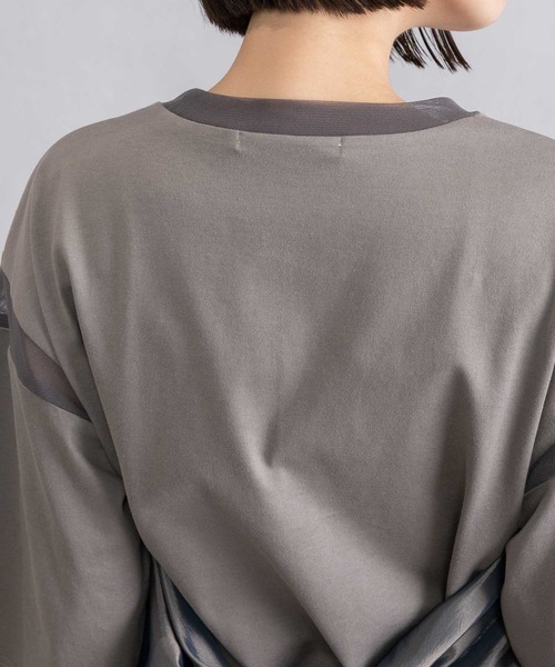 MARECHAL TERRE(マルシャルテル)の「2Wayフリルトップス(Tシャツ/カットソー・レディース・グレー/ホワイト/ネイビー/ブラック・MEDIUM)」の19枚目の写真