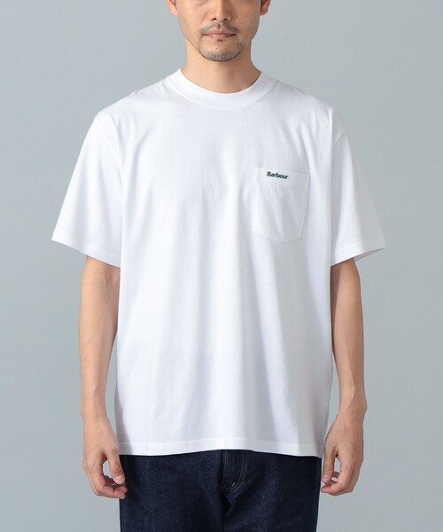 Barbour(バブアー)の「【別注】Barbour / 刺繍 ロゴ ポケットTシャツ(Tシャツ/カットソー・メンズ・ホワイト/ロイヤルブルー・36/40/38/42)」の4枚目の写真