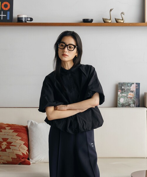 liten バルーンスリーブ トップス CITEN＞バルーンスリーブショートシャツ（シャツ/ブラウス）｜CITEN