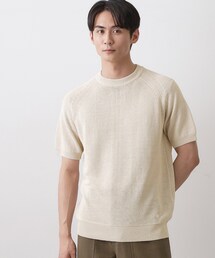Dessin（デッサン）の「ペーパーブレンドニットTシャツ（ニット/セーター）」