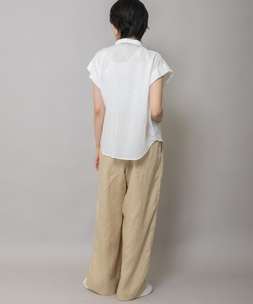 Munich(ミューニック)の「シアージャガードチェック×シワ加工ローンタックスリーブシャツ(シャツ/ブラウス・レディース・ホワイト/ブラック・FREE)」の14枚目の写真