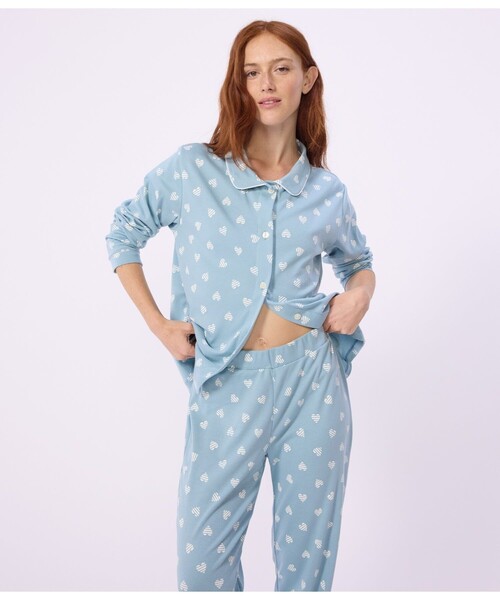 PETIT BATEAU（プチバトー）の「プリント長袖パジャマ（ルームウェア/パジャマ・レディース・ホワイト×グリーン/ホワイト系その他・X-SMALL/SMALL/MEDIUM/XX-SMALL/LARGE）」の11枚目の写真