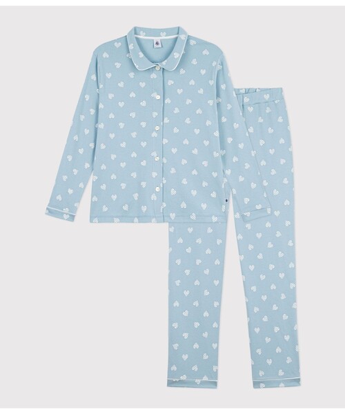 PETIT BATEAU（プチバトー）の「プリント長袖パジャマ（ルームウェア/パジャマ・レディース・ホワイト×グリーン/ホワイト系その他・X-SMALL/SMALL/MEDIUM/XX-SMALL/LARGE）」の12枚目の写真