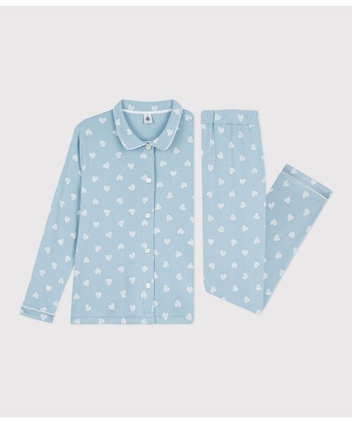 PETIT BATEAU（プチバトー）の「プリント長袖パジャマ（ルームウェア/パジャマ・レディース・ホワイト×グリーン/ホワイト系その他・X-SMALL/SMALL/MEDIUM/XX-SMALL/LARGE）」の13枚目の写真
