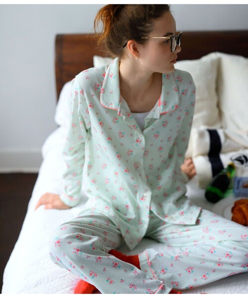 PETIT BATEAU（プチバトー）の「プリント長袖パジャマ（ルームウェア/パジャマ・レディース・ホワイト×グリーン/ホワイト系その他・X-SMALL/SMALL/MEDIUM/XX-SMALL/LARGE）」の16枚目の写真