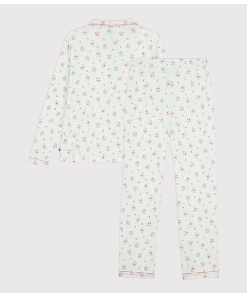 PETIT BATEAU（プチバトー）の「プリント長袖パジャマ（ルームウェア/パジャマ・レディース・ホワイト×グリーン/ホワイト系その他・X-SMALL/SMALL/MEDIUM/XX-SMALL/LARGE）」の9枚目の写真