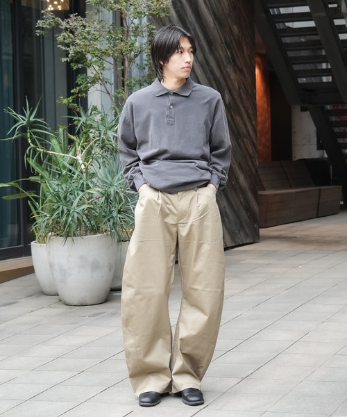 BEN DAVIS(ベンデイビス)の「【BEN DAVIS/ベンデイビス】 【最旬カーブシルエット】ワイドトラウザー バギーパンツ フロントタック(チノパンツ・メンズ・ベージュ/ブラック・LARGE/MEDIUM/X-LARGE)」の4枚目の写真