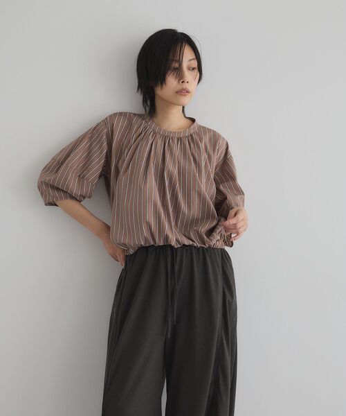 GARAGE OF GOOD CLOTHING(ガレージオブグッドクロージング)の「ストライプタックプルオーバーA(シャツ/ブラウス・レディース・ブラウン系その他4・FREE)」の1枚目の写真