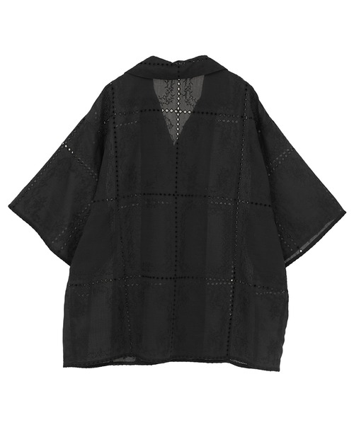 CLANE（クラネ）の「【CLANE/クラネ】EMBROIDERY LACE BOX SHIRTS/エンブロイダリーボックスシャツ（シャツ/ブラウス・レディース・ブラック/マルチ/ホワイト・1/2）」の12枚目の写真