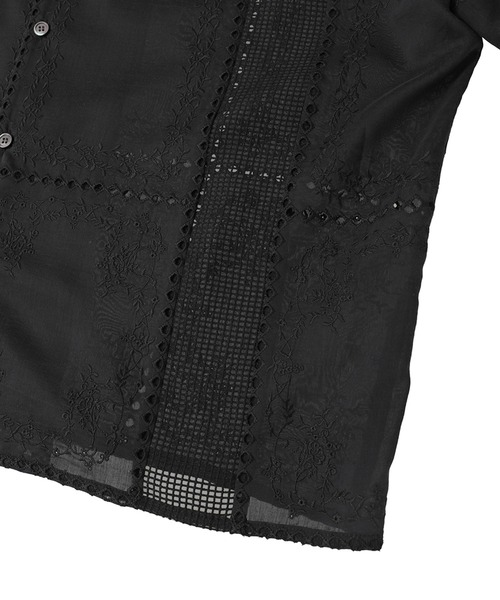 CLANE（クラネ）の「【CLANE/クラネ】EMBROIDERY LACE BOX SHIRTS/エンブロイダリーボックスシャツ（シャツ/ブラウス・レディース・ブラック/マルチ/ホワイト・1/2）」の15枚目の写真