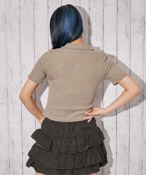 GORGE(ゴージ)の「《WZIP・スタッズ》カットソー/ストリート×Y2K/春夏/全3色(Tシャツ/カットソー・レディース・オフホワイト/カーキ/ブラック・F)」の18枚目の写真
