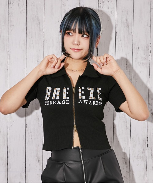 GORGE(ゴージ)の「《WZIP・スタッズ》カットソー/ストリート×Y2K/春夏/全3色(Tシャツ/カットソー・レディース・オフホワイト/カーキ/ブラック・F)」の16枚目の写真