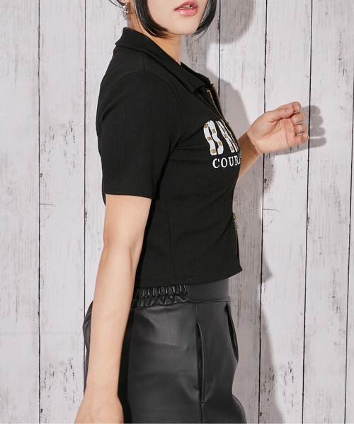GORGE(ゴージ)の「《WZIP・スタッズ》カットソー/ストリート×Y2K/春夏/全3色(Tシャツ/カットソー・レディース・オフホワイト/カーキ/ブラック・F)」の15枚目の写真