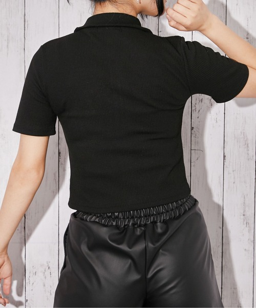 GORGE(ゴージ)の「《WZIP・スタッズ》カットソー/ストリート×Y2K/春夏/全3色(Tシャツ/カットソー・レディース・オフホワイト/カーキ/ブラック・F)」の14枚目の写真