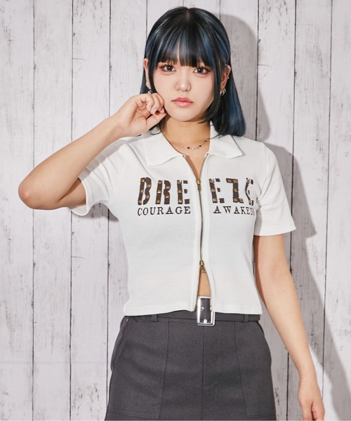 GORGE(ゴージ)の「《WZIP・スタッズ》カットソー/ストリート×Y2K/春夏/全3色(Tシャツ/カットソー・レディース・オフホワイト/カーキ/ブラック・F)」の12枚目の写真