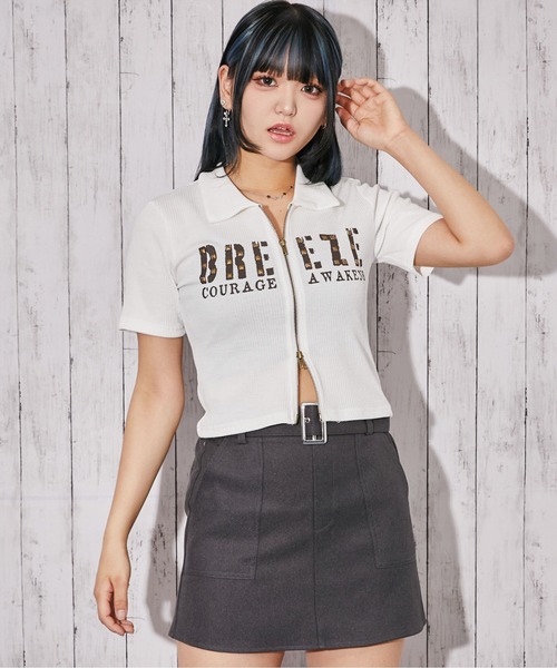 GORGE(ゴージ)の「《WZIP・スタッズ》カットソー/ストリート×Y2K/春夏/全3色(Tシャツ/カットソー・レディース・オフホワイト/カーキ/ブラック・F)」の11枚目の写真