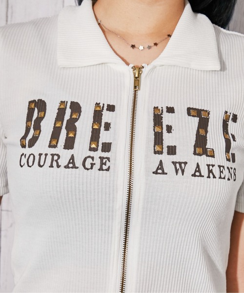 GORGE(ゴージ)の「《WZIP・スタッズ》カットソー/ストリート×Y2K/春夏/全3色(Tシャツ/カットソー・レディース・オフホワイト/カーキ/ブラック・F)」の8枚目の写真