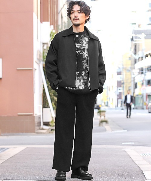 LUXSTYLE(ラグスタイル)の「ショート丈オーバーサイズジップブルゾン(ブルゾン・メンズ・チャコール/ブラック・L/M)」の6枚目の写真
