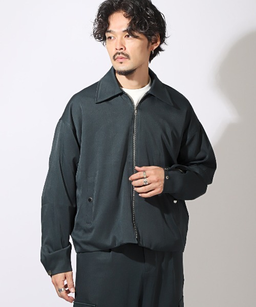 LUXSTYLE(ラグスタイル)の「ショート丈オーバーサイズジップブルゾン(ブルゾン・メンズ・チャコール/ブラック・L/M)」の7枚目の写真