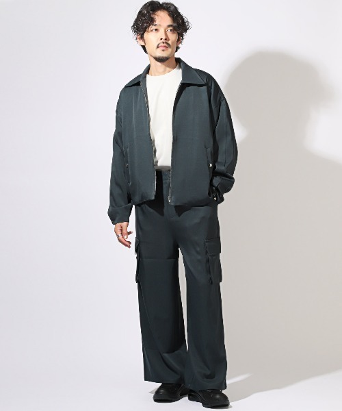 LUXSTYLE(ラグスタイル)の「ショート丈オーバーサイズジップブルゾン(ブルゾン・メンズ・チャコール/ブラック・L/M)」の8枚目の写真