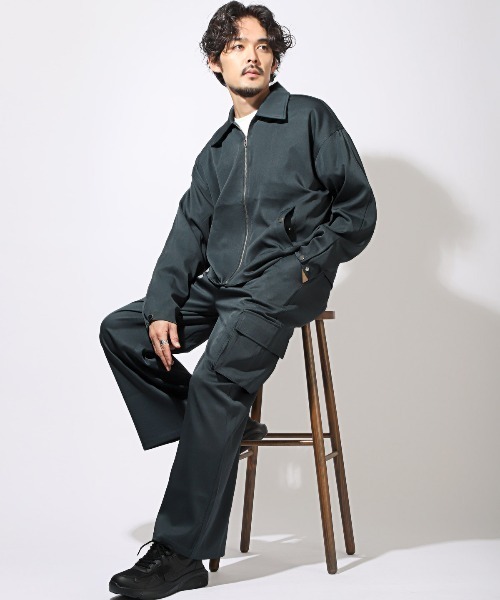 LUXSTYLE(ラグスタイル)の「ショート丈オーバーサイズジップブルゾン(ブルゾン・メンズ・チャコール/ブラック・L/M)」の9枚目の写真