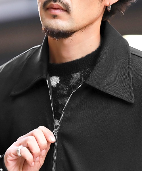 LUXSTYLE(ラグスタイル)の「ショート丈オーバーサイズジップブルゾン(ブルゾン・メンズ・チャコール/ブラック・L/M)」の10枚目の写真