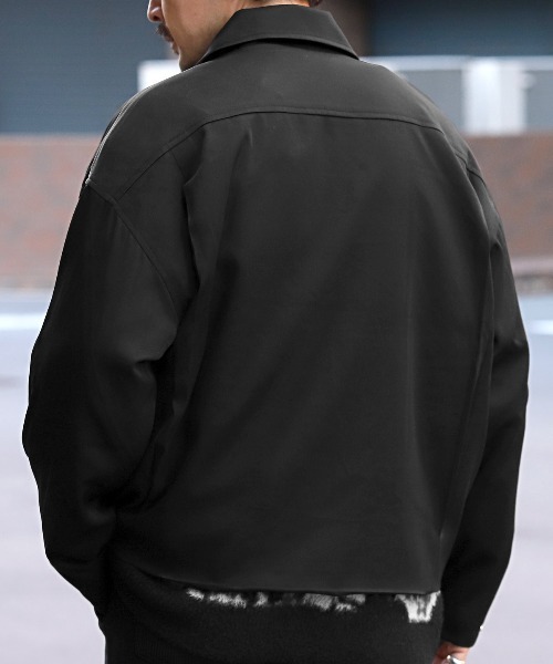 LUXSTYLE(ラグスタイル)の「ショート丈オーバーサイズジップブルゾン(ブルゾン・メンズ・チャコール/ブラック・L/M)」の12枚目の写真