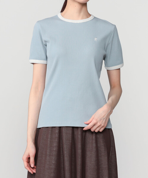 GYMPHLEX(ジムフレックス)の「Gymphlex | リンガーTシャツ WOMEN(Tシャツ/カットソー・レディース・ブルー系その他/ネイビー/ホワイト・12/14)」の3枚目の写真